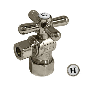Vintage CC33108X 3/8-Inch FIP x 3/8-Inch OD Comp Quarter-Turn Angle Stop Valve, Brushed Nickel