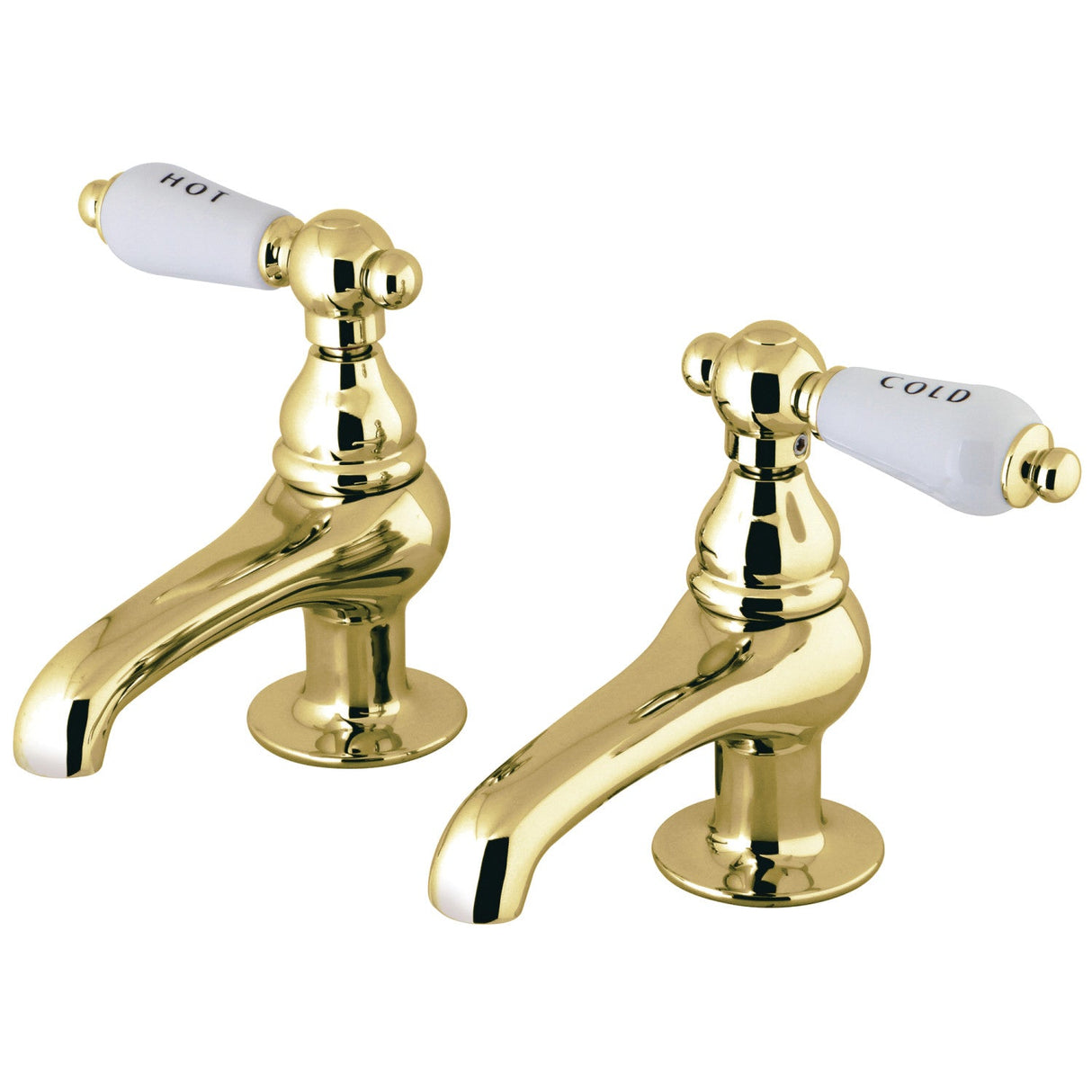 Vintage CC3L2 Two-Handle Deck Mount Basin Tap Faucet, Polished Brass