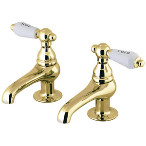 Vintage CC3L2 Two-Handle Deck Mount Basin Tap Faucet, Polished Brass