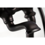Vintage CC409T5 Three-Handle 2-Hole Deck Mount Clawfoot Tub Faucet with Hand Shower, Oil Rubbed Bronze