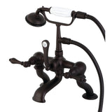 Vintage CC409T5 Three-Handle 2-Hole Deck Mount Clawfoot Tub Faucet with Hand Shower, Oil Rubbed Bronze