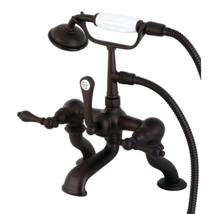 Vintage CC409T5 Three-Handle 2-Hole Deck Mount Clawfoot Tub Faucet with Hand Shower, Oil Rubbed Bronze
