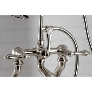 Vintage CC409T8 Three-Handle 2-Hole Deck Mount Clawfoot Tub Faucet with Hand Shower, Brushed Nickel