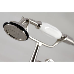 Vintage CC409T8 Three-Handle 2-Hole Deck Mount Clawfoot Tub Faucet with Hand Shower, Brushed Nickel
