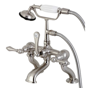 Vintage CC409T8 Three-Handle 2-Hole Deck Mount Clawfoot Tub Faucet with Hand Shower, Brushed Nickel