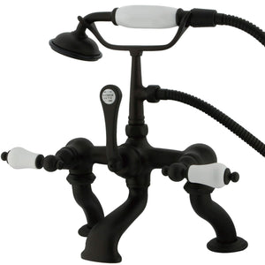 Vintage CC411T5 Three-Handle 2-Hole Deck Mount Clawfoot Tub Faucet with Hand Shower, Oil Rubbed Bronze