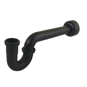 Trimscape CC4120MB 1-1/2 Inch Decor P-Trap with High Box Flange, 13-1/16 Inch Length, 18 Gauge, Matte Black