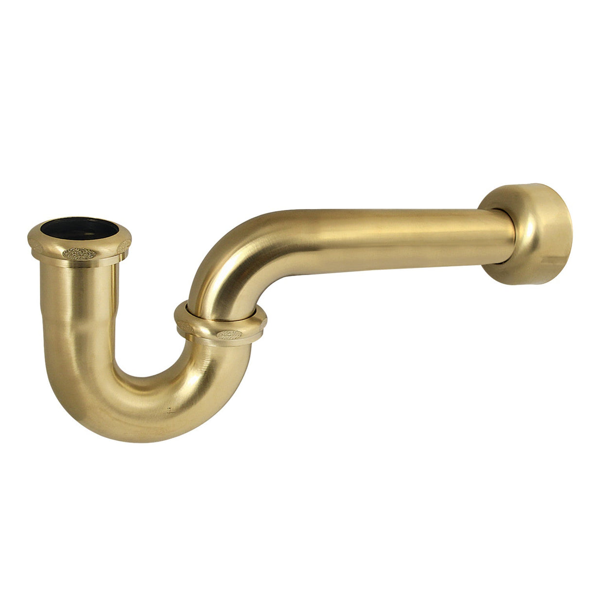 Trimscape CC4127 1-1/2 Inch Decor P-Trap with High Box Flange, 13-1/16 Inch Length, 18 Gauge, Brushed Brass