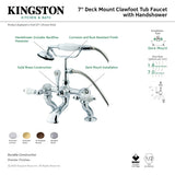 Vintage CC412T1 Three-Handle 2-Hole Deck Mount Clawfoot Tub Faucet with Hand Shower, Polished Chrome