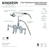 Vintage CC419T5 Three-Handle 2-Hole Tub Wall Mount Clawfoot Tub Faucet with Hand Shower, Oil Rubbed Bronze