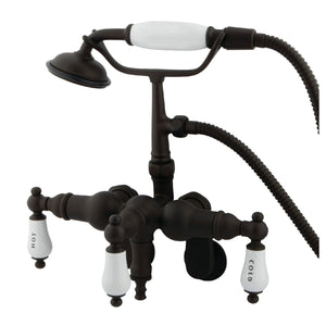 Vintage CC423T5 Three-Handle 2-Hole Tub Wall Mount Clawfoot Tub Faucet with Hand Shower, Oil Rubbed Bronze