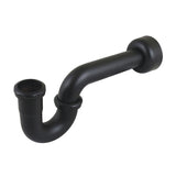 Trimscape CC4240MB 1-1/4 (or 1-1/2) x 1-1/2 Inch Decor P-Trap with High Box Flange, 13-1/16 Inch Length, 18 Gauge, Matte Black