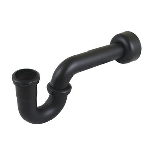 Trimscape CC4240MB 1-1/4 (or 1-1/2) x 1-1/2 Inch Decor P-Trap with High Box Flange, 13-1/16 Inch Length, 18 Gauge, Matte Black