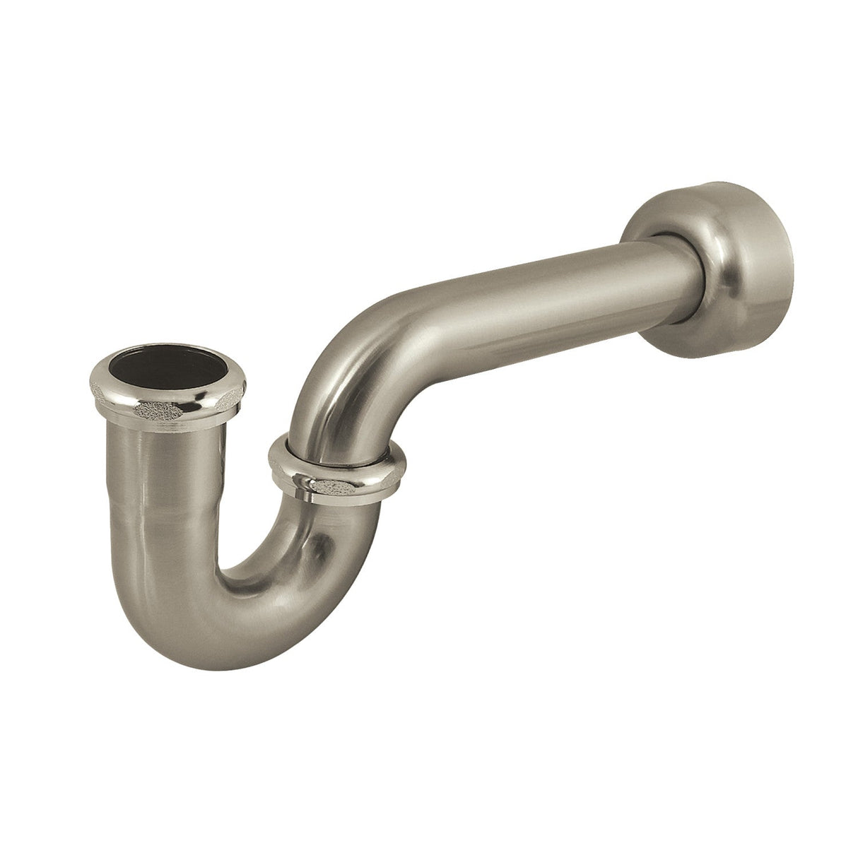 Trimscape CC4248 1-1/4 (or 1-1/2) x 1-1/2 Inch Decor P-Trap with High Box Flange, 13-1/16 Inch Length, 18 Gauge, Brushed Nickel