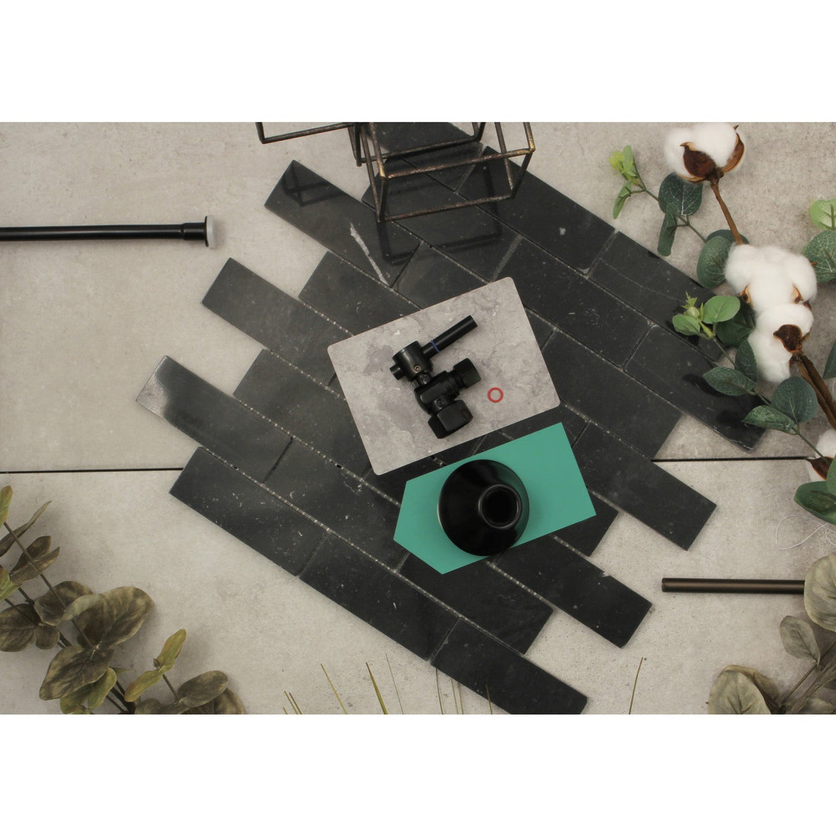 Trimscape CC43100DLTKF20 Contemporary Plumbing Toilet Trim Kit, Matte Black