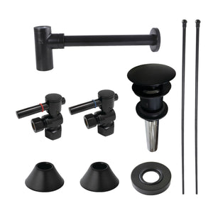 Trimscape CC43100DLVOKB30 Contemporary Plumbing Sink Trim Kit with Bottle Trap and Overflow Drain, Matte Black