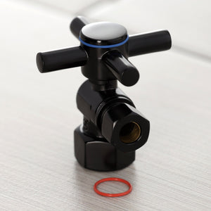 Concord CC43100DX 1/2-Inch FIP x 3/8-Inch OD Comp Quarter-Turn Angle Stop Valve, Matte Black
