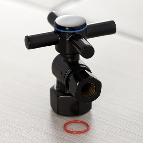 Concord CC43100DX 1/2-Inch FIP x 3/8-Inch OD Comp Quarter-Turn Angle Stop Valve, Matte Black