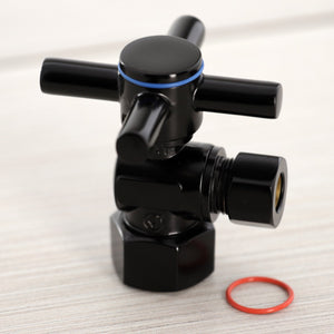 Concord CC43100DX 1/2-Inch FIP x 3/8-Inch OD Comp Quarter-Turn Angle Stop Valve, Matte Black