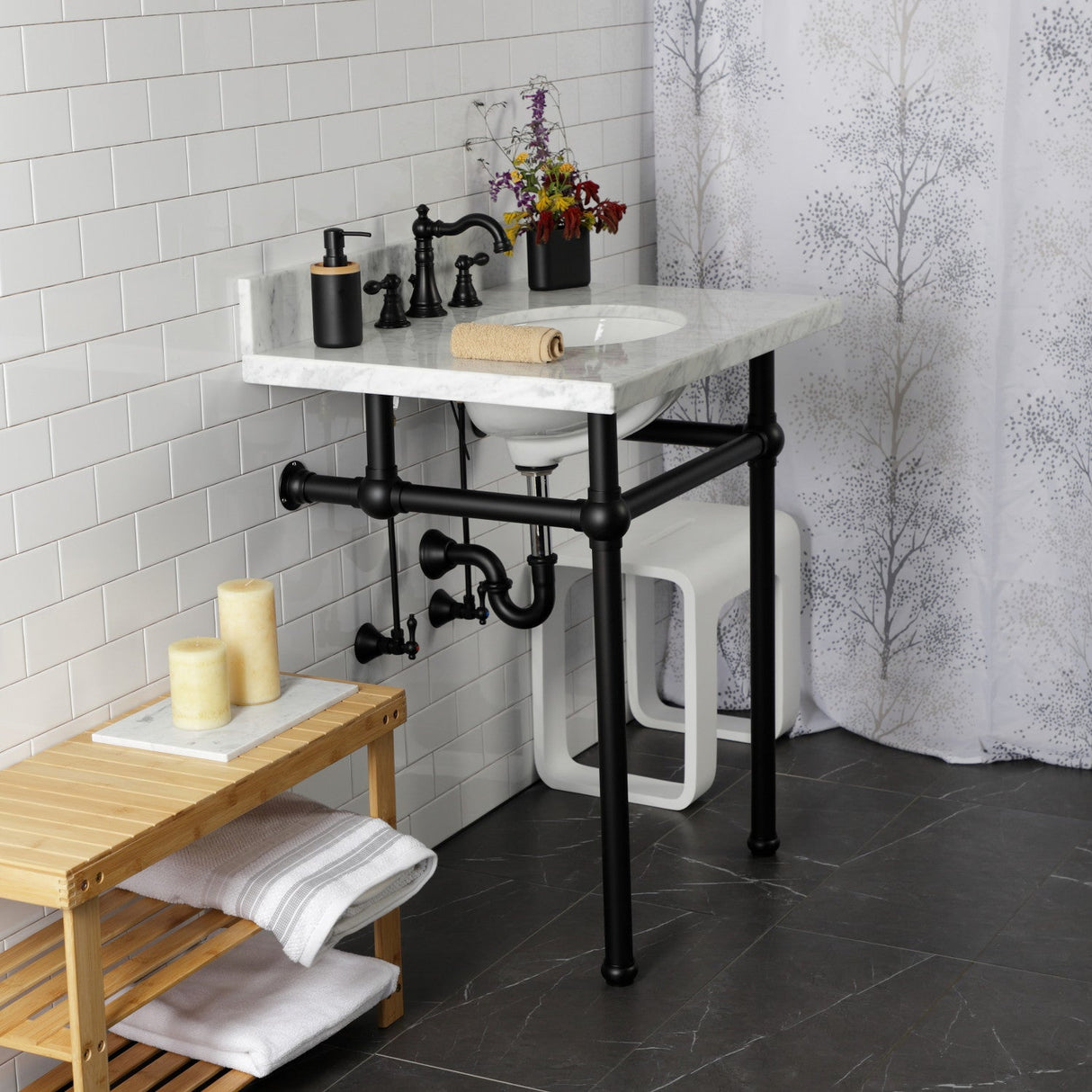 Trimscape CC43100LKB30 Traditional Plumbing Sink Trim Kit with P-Trap, Matte Black