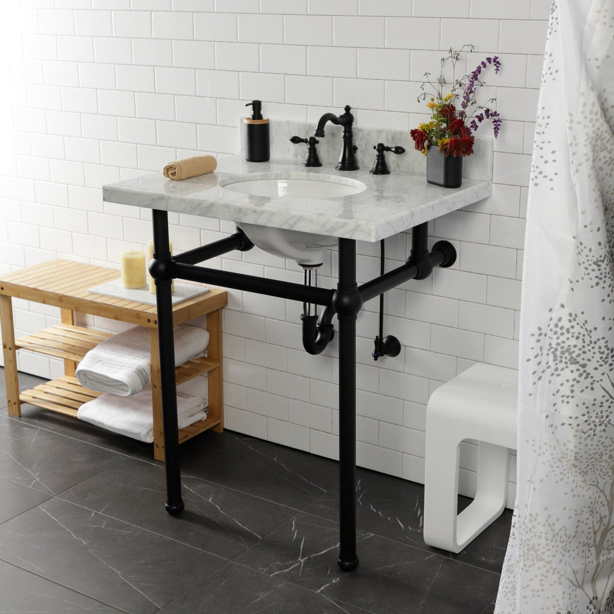 Trimscape CC43100LKB30 Traditional Plumbing Sink Trim Kit with P-Trap, Matte Black