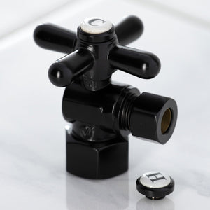 Vintage CC43100X 1/2-Inch FIP x 3/8-Inch OD Comp Quarter-Turn Angle Stop Valve, Matte Black