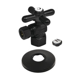 Vintage CC43100XK 1/2-Inch FIP x 3/8-Inch OD Comp Quarter-Turn Angle Stop Valve with Flange, Matte Black