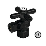 Vintage CC43100X 1/2-Inch FIP x 3/8-Inch OD Comp Quarter-Turn Angle Stop Valve, Matte Black
