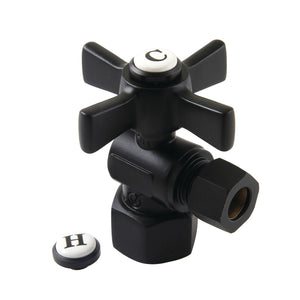 Millennium CC43100ZX 1/2-Inch FIP x 3/8-Inch OD Comp Quarter-Turn Angle Stop Valve, Matte Black