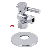 CC43101DLK 1/2-Inch FIP x 3/8-Inch OD Comp Quarter-Turn Angle Stop Valve with Flange, Polished Chrome