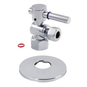CC43101DLK 1/2-Inch FIP x 3/8-Inch OD Comp Quarter-Turn Angle Stop Valve with Flange, Polished Chrome