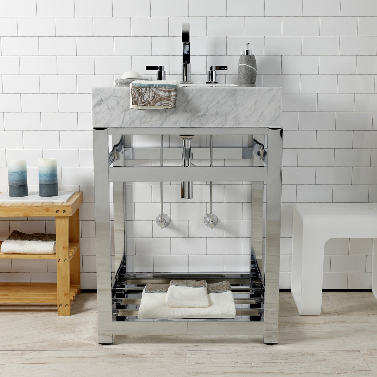 Trimscape CC43101DLLKB30 Contemporary Plumbing Sink Trim Kit with Bottle Trap, Polished Chrome