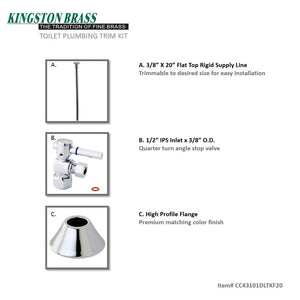 Trimscape CC43101DLTKF20 Contemporary Plumbing Toilet Trim Kit, Polished Chrome