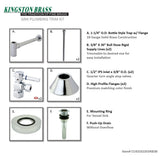 Trimscape CC43101DLVKB30 Contemporary Plumbing Sink Trim Kit with Bottle Trap and Drain, Polished Chrome