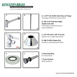 Trimscape CC43101DLVOKB30 Contemporary Plumbing Sink Trim Kit with Bottle Trap and Overflow Drain, Polished Chrome