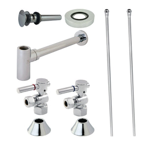 Trimscape CC43101DLVOKB30 Contemporary Plumbing Sink Trim Kit with Bottle Trap and Overflow Drain, Polished Chrome