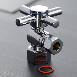 Concord CC43101DX 1/2-Inch FIP x 3/8-Inch OD Comp Quarter-Turn Angle Stop Valve, Polished Chrome