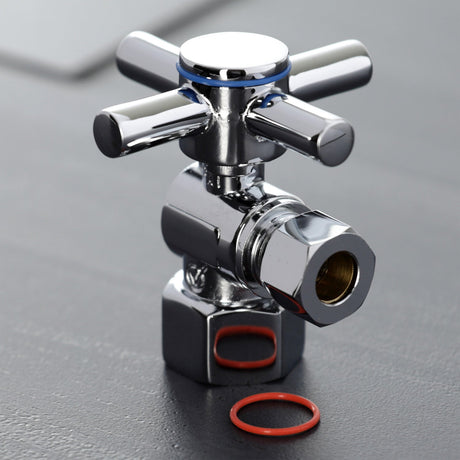 Concord CC43101DX 1/2-Inch FIP x 3/8-Inch OD Comp Quarter-Turn Angle Stop Valve, Polished Chrome