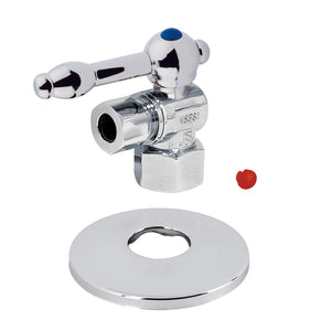 CC43101KLK 1/2-Inch FIP x 3/8-Inch OD Comp Quarter-Turn Angle Stop Valve with Flange, Polished Chrome