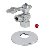 Vintage CC43101K 1/2-Inch FIP x 3/8-Inch OD Comp Quarter-Turn Angle Stop Valve with Flange, Polished Chrome