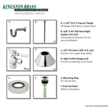 Trimscape CC43101VKB30 Traditional Plumbing Sink Trim Kit with P-Trap and Drain, Polished Chrome