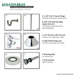 Trimscape CC43101VOKB30 Traditional Plumbing Sink Trim Kit with P-Trap and Overflow Drain, Polished Chrome