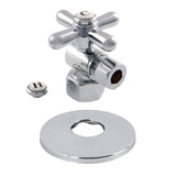 Vintage CC43101XK 1/2-Inch FIP x 3/8-Inch OD Comp Quarter-Turn Angle Stop Valve with Flange, Polished Chrome