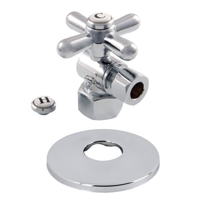 Vintage CC43101XK 1/2-Inch FIP x 3/8-Inch OD Comp Quarter-Turn Angle Stop Valve with Flange, Polished Chrome