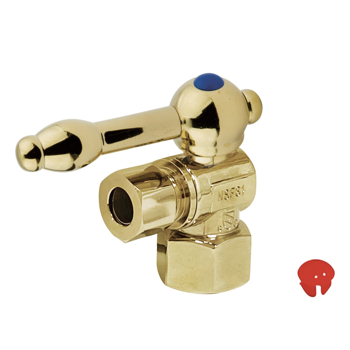 Vintage CC43102KL 1/2-Inch FIP x 3/8-Inch OD Comp Quarter-Turn Angle Stop Valve, Polished Brass