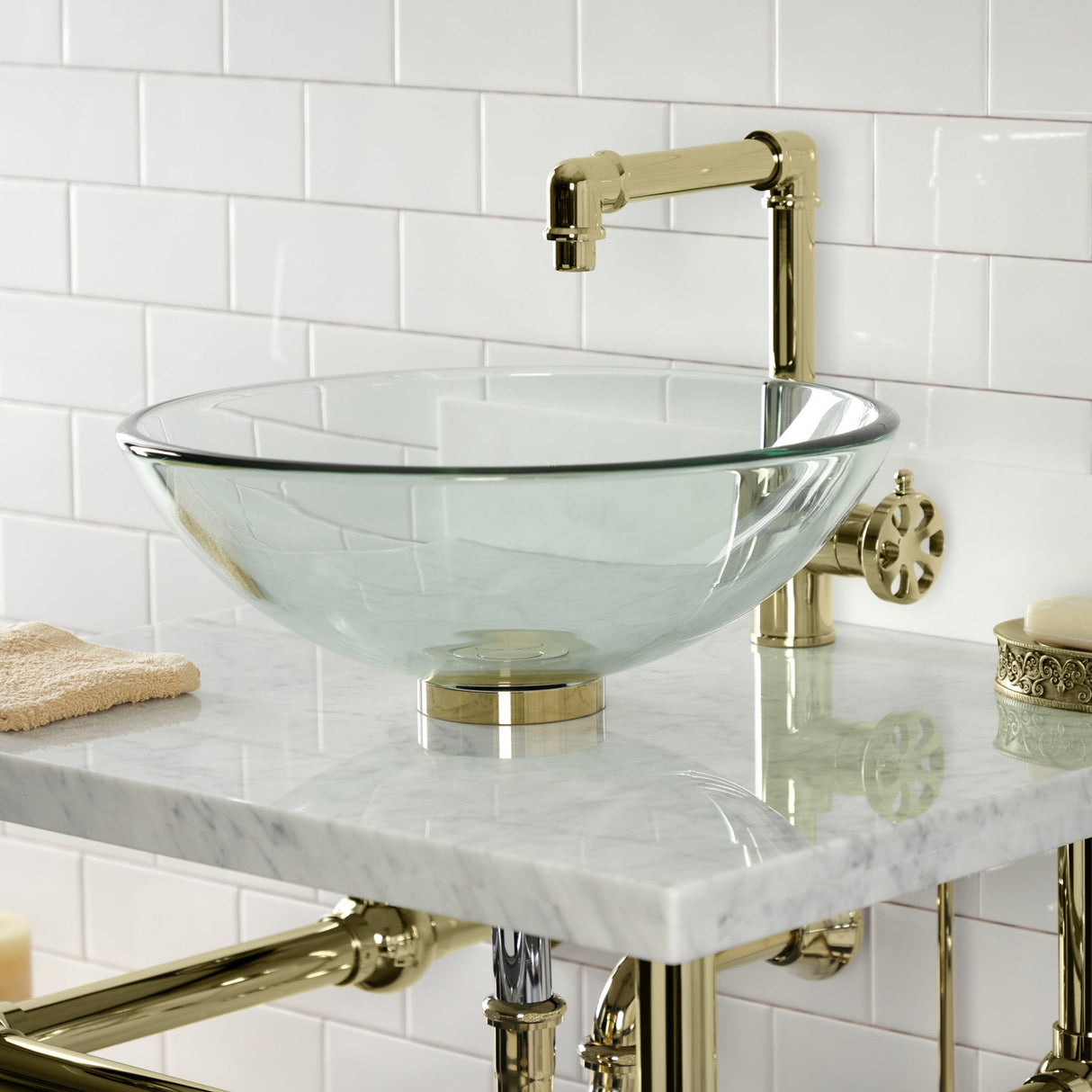 Trimscape CC43102VKB30 Traditional Plumbing Sink Trim Kit with P-Trap and Drain, Polished Brass