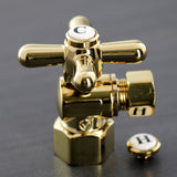 Vintage CC43102X 1/2-Inch FIP x 3/8-Inch OD Comp Quarter-Turn Angle Stop Valve, Polished Brass