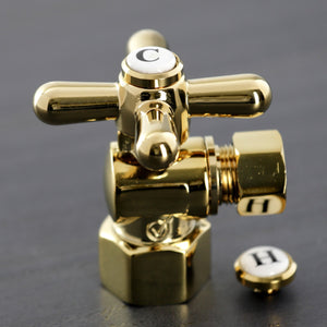 Vintage CC43102X 1/2-Inch FIP x 3/8-Inch OD Comp Quarter-Turn Angle Stop Valve, Polished Brass