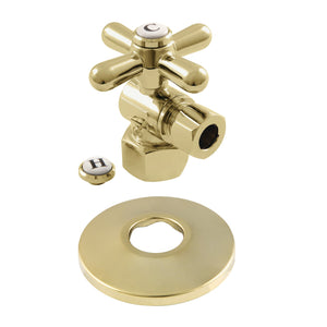 Vintage CC43102XK 1/2-Inch FIP x 3/8-Inch OD Comp Quarter-Turn Angle Stop Valve with Flange, Polished Brass