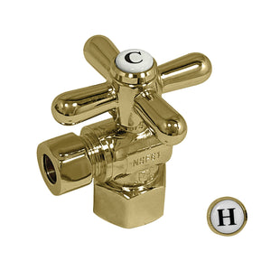 Vintage CC43102X 1/2-Inch FIP x 3/8-Inch OD Comp Quarter-Turn Angle Stop Valve, Polished Brass